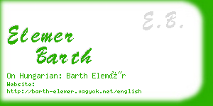 elemer barth business card
